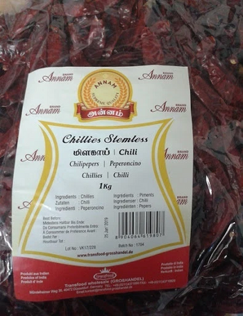 Annam Chillies Stemless 1kg