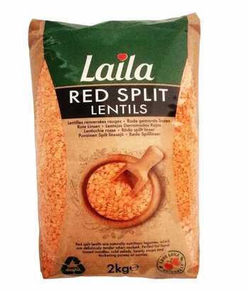 Laila Red Split Lentils 2kg.